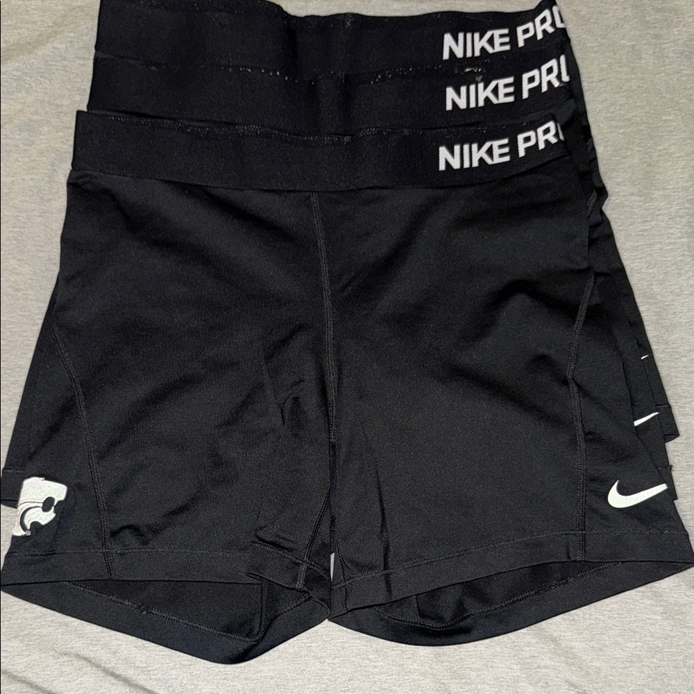 K-State Large Nike Pro Women's Black Shorts lot of 3